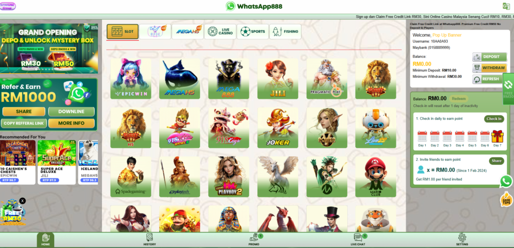 type of slot games available in whatsapp888
