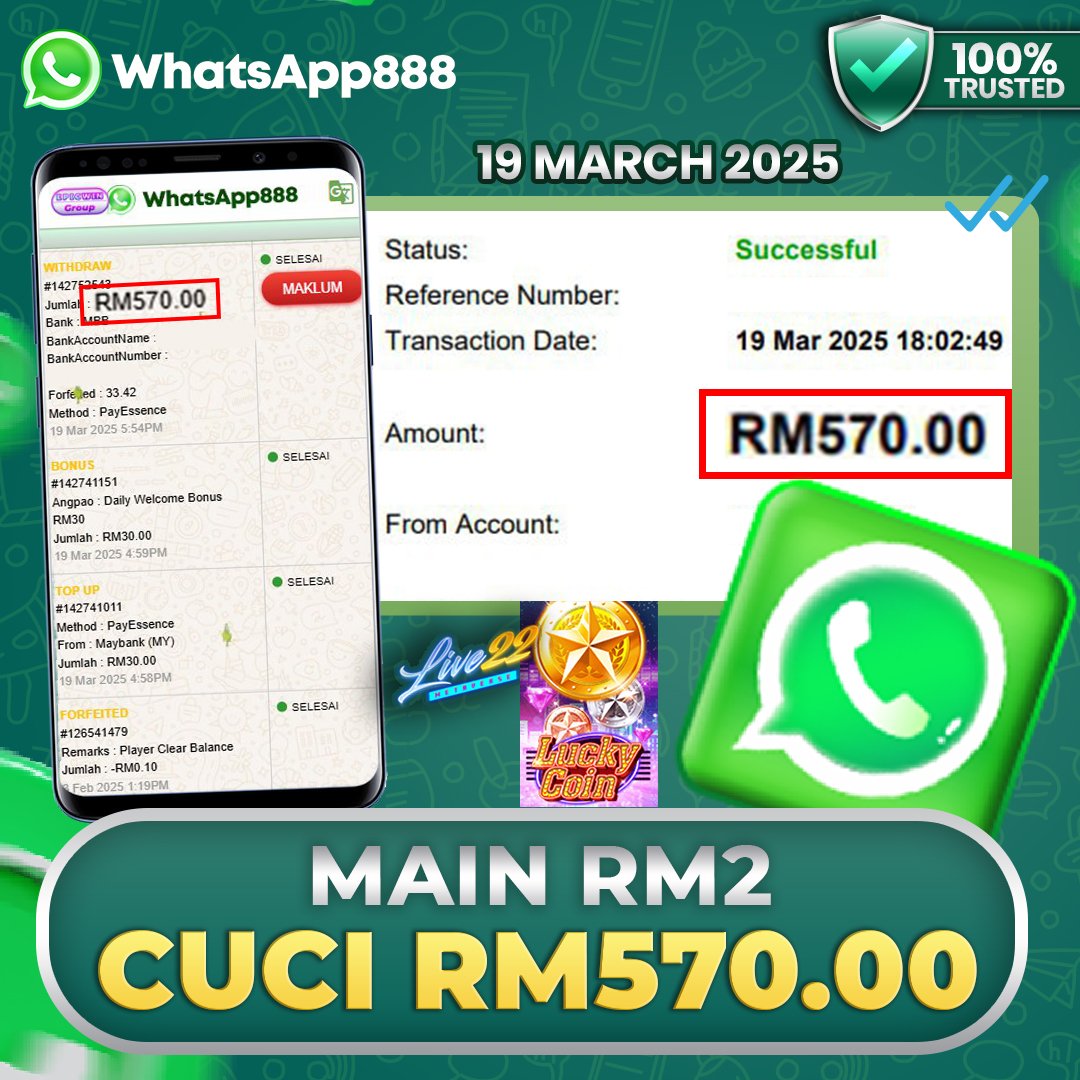 Whatsapp888 x Live22 : Lucky Coin